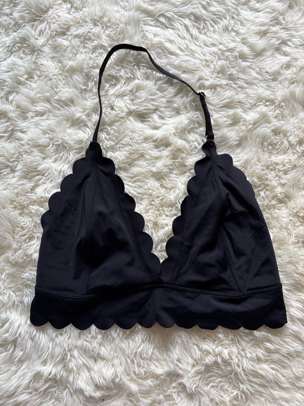 Urban Outfitters Black Scalloped Bralette